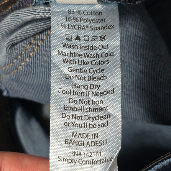 LuLaRoe Jeans Womens 30 Blue Straight Leg Stretch Comfort Magic Waist - Picture 6 of 13